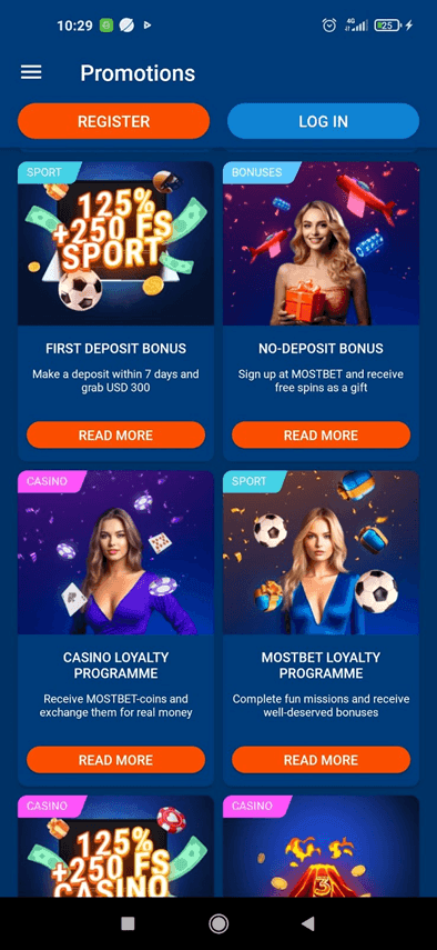 Download the Mostbet app for Android APK